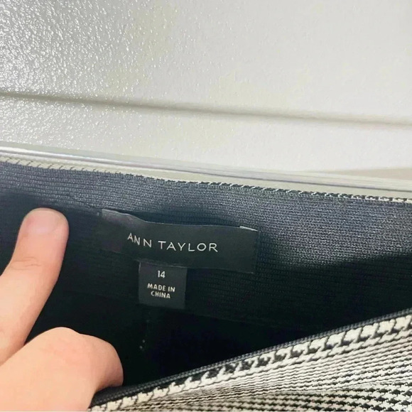 NEW Ann Taylor High Waist Side Zip Trouser Pant Houndstooth - Picture 4 of 10